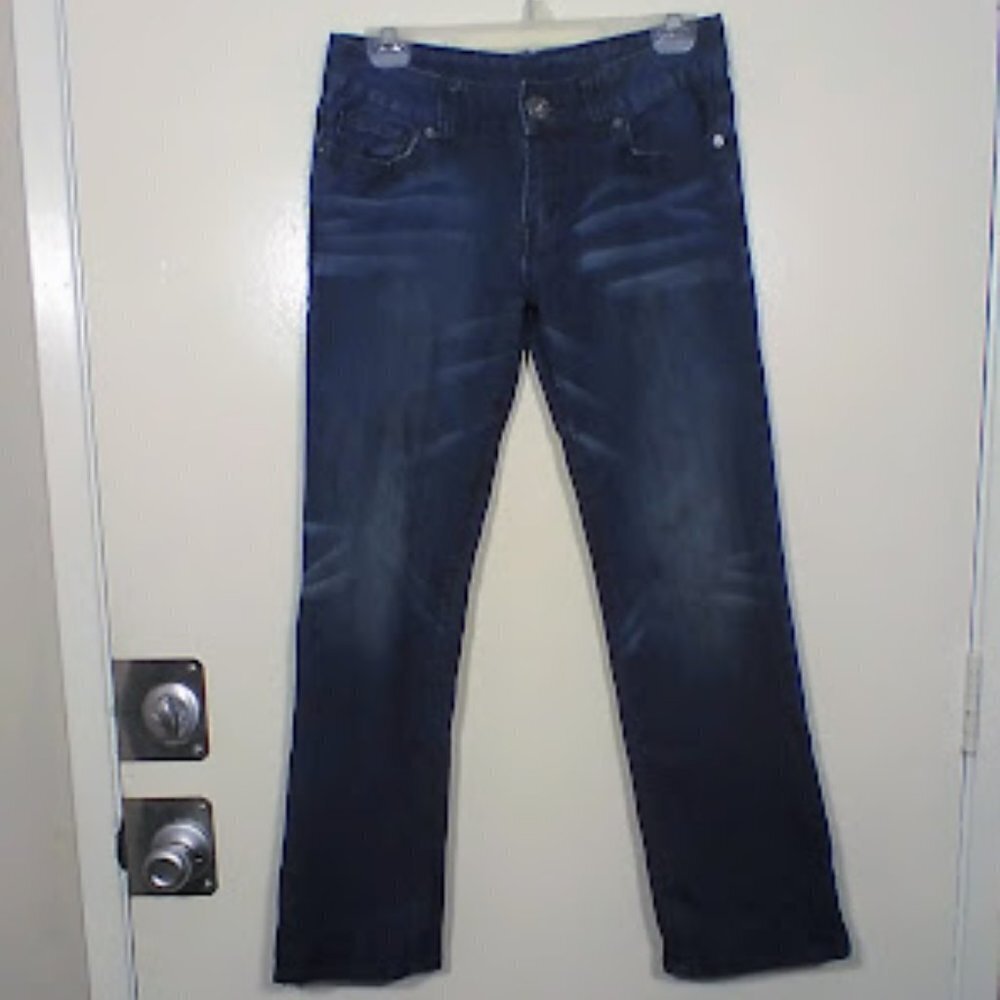 Guess Women's Distressed Straight Leg Jeans Size 29- Blue